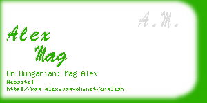 alex mag business card